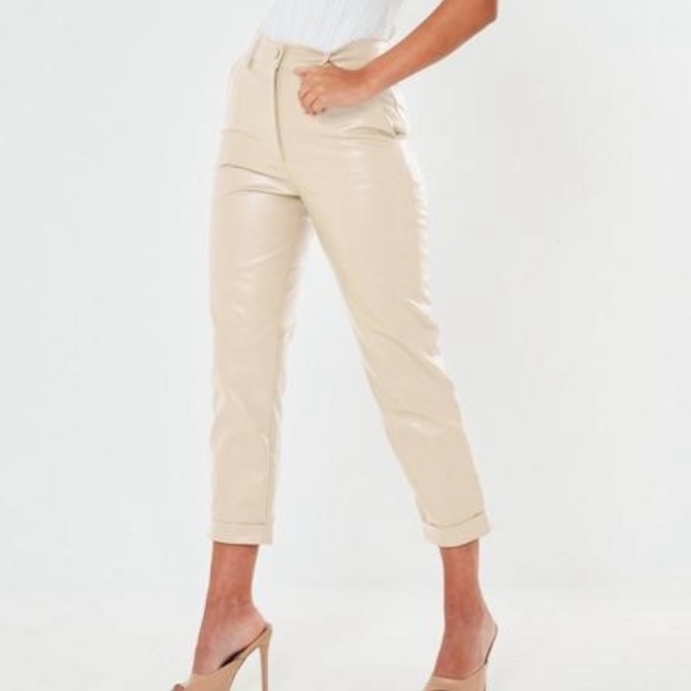 Missguided faux leather cigarette trousers